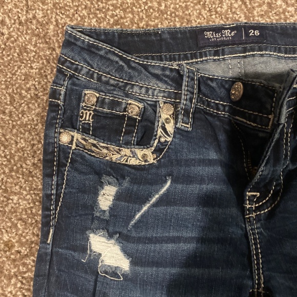 BEAUTIFULLY EMBELLISHED MISS ME mid rise ankle skinny 26x27 - Picture 5 of 7